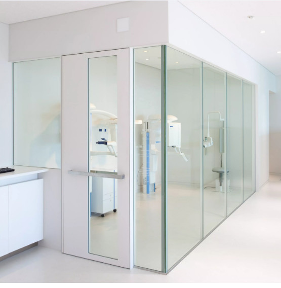 15 Mm*1200 Mm*1000 Mm Radiation Protection Lead Glass Ct Xray Room