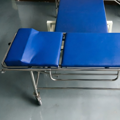 Non-Magnetic Aluminum Alloy MRI Stretcher with Removable Head Section and 4 Swivel Wheels With Brakes