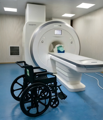 Folded MRI Compatible Wheelchair with 460mm Seat Size and Aluminum Alloy Frame for 3.0T MRI Room